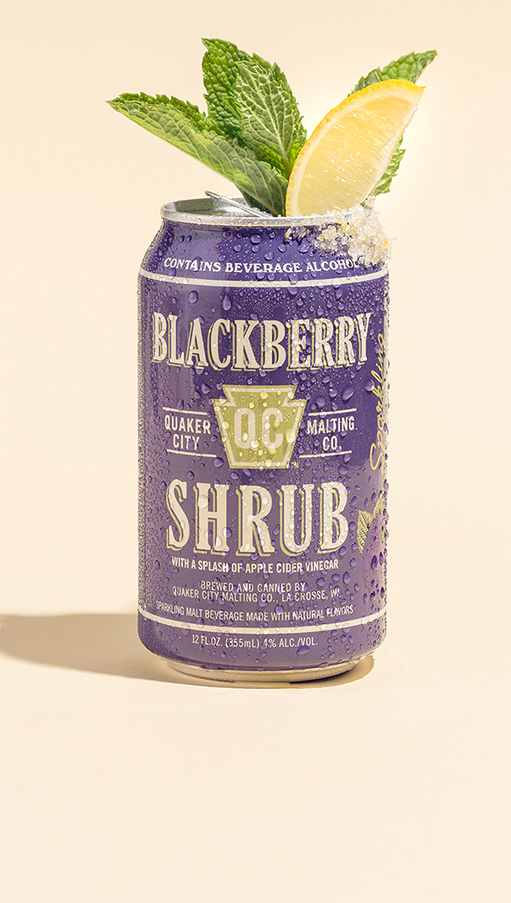 Blackberry Rim - Sugar Rimmed Can of Quaker City Blackberry Shrubs